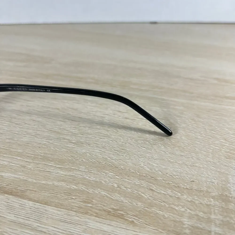 Gucci GG1504 807 Eyeglasses Black Slim Rectangular Frames Only 52-18-140 Italy